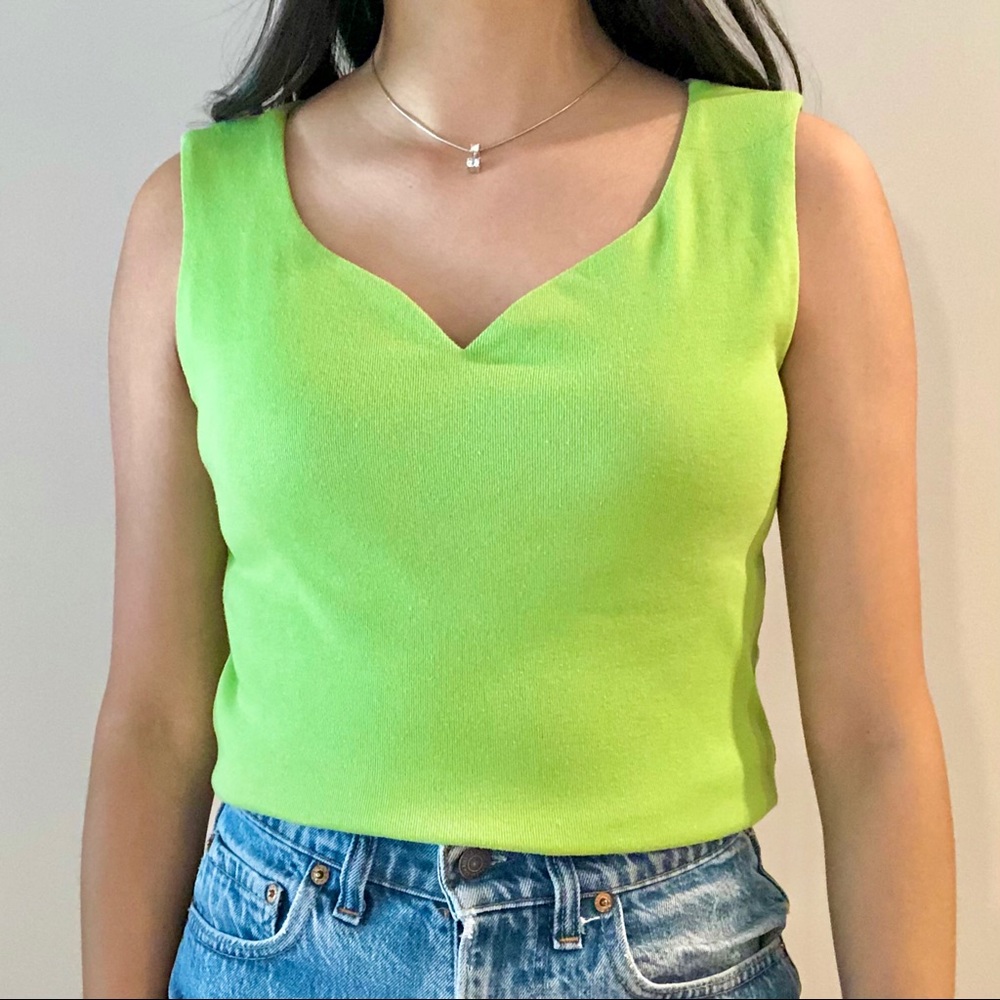 y2k neon green tank top